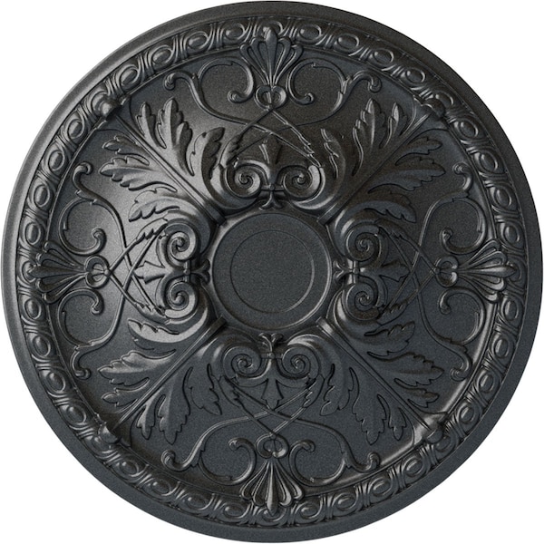 Ekena Millwork Tristan Ceiling Medallion (Fits Canopies up to 5 1/2"), Hand-Painted Pewter, 26"OD x 3"P CM26TNPES - main